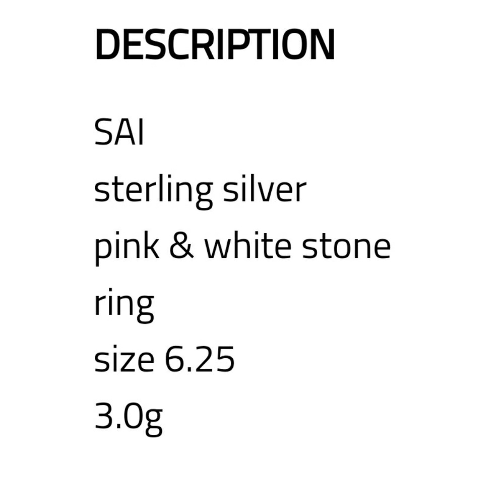 Sai Signed .925 Solid Sterling Silver Ring - image 6